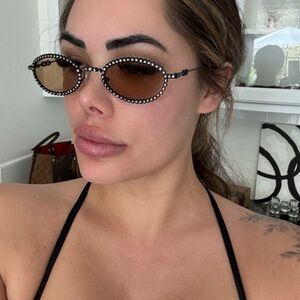 Rachel 90s sunglasses with rhinestone